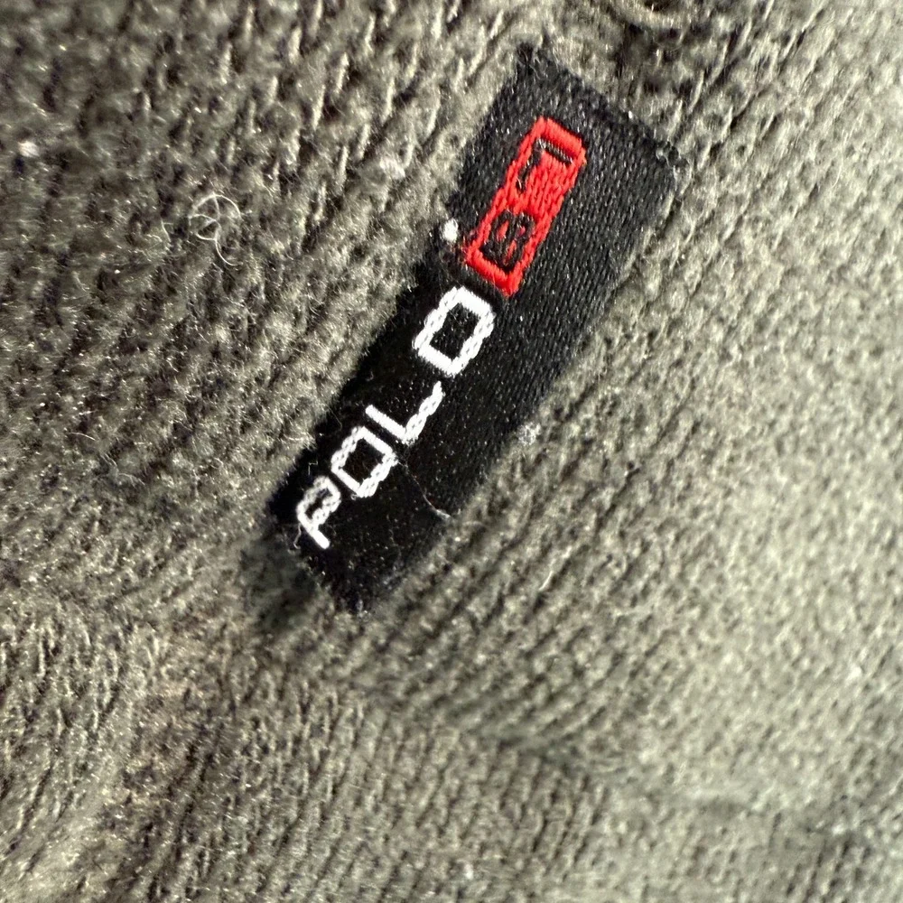 Vintage Polo Ralph Lauren Fleece Jacket Mens Large Zip Pocket RL Dark Green Coat
